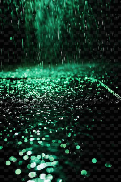 PSD a rainy night with a green light in the rain