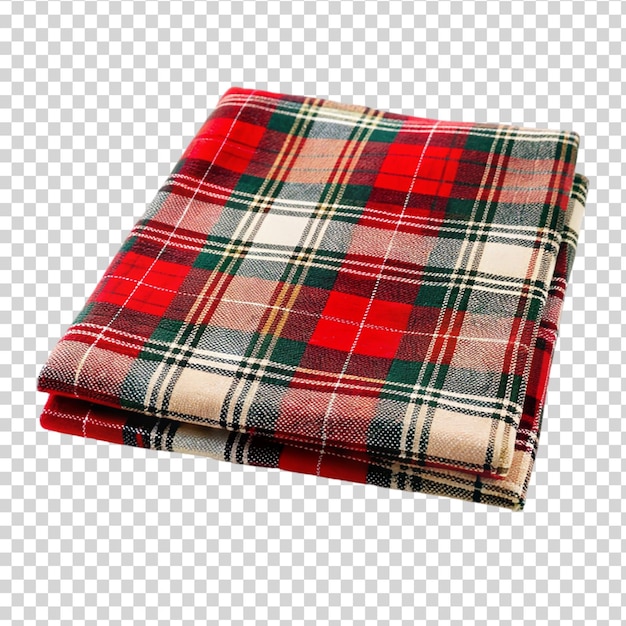 PSD a red and green plaid blanket on transparent background