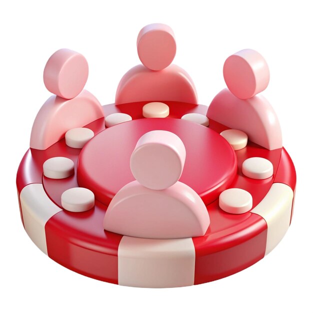 a red and white circular object with a red circle with a pink circle around it