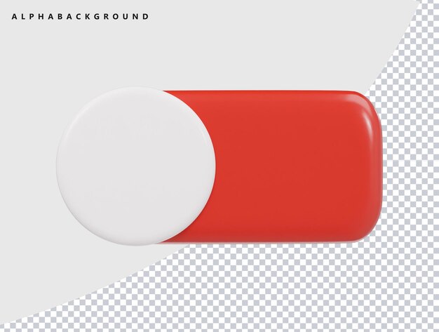a red and white object with a white circle on the top