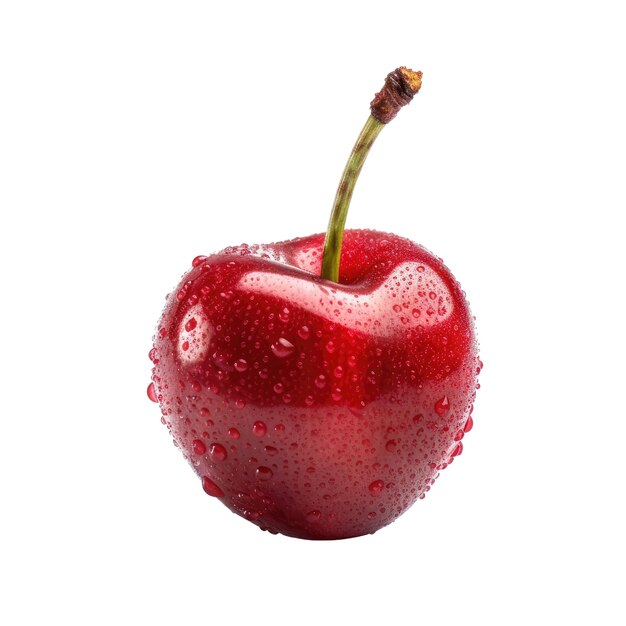 Красное яблоко с каплями воды png прозрачный генеративный ai