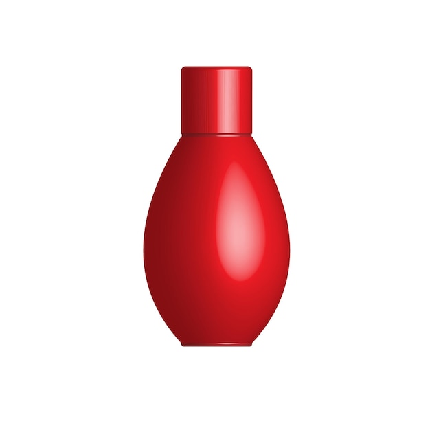 PSD その上に赤いキャップを持つ赤いボトル