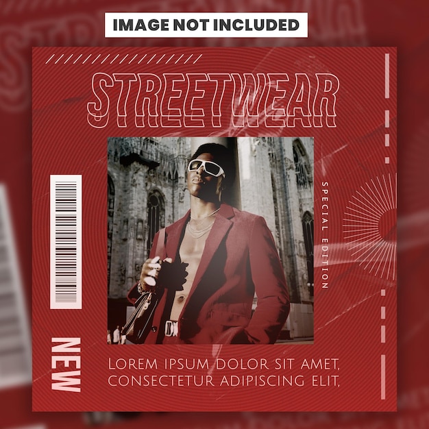 PSD ストリートウェアと書かれた赤いカード。