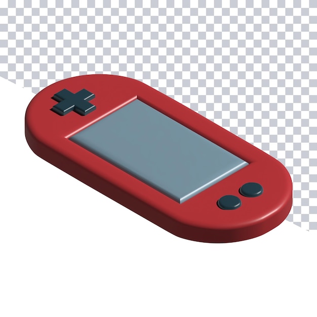 PSD Красный игровой контроллер с серой и белой рамкой.