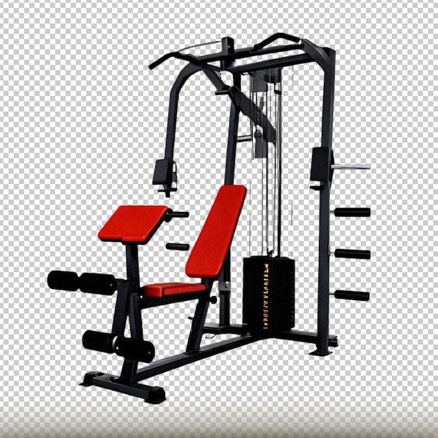 a red gym with a black and white background