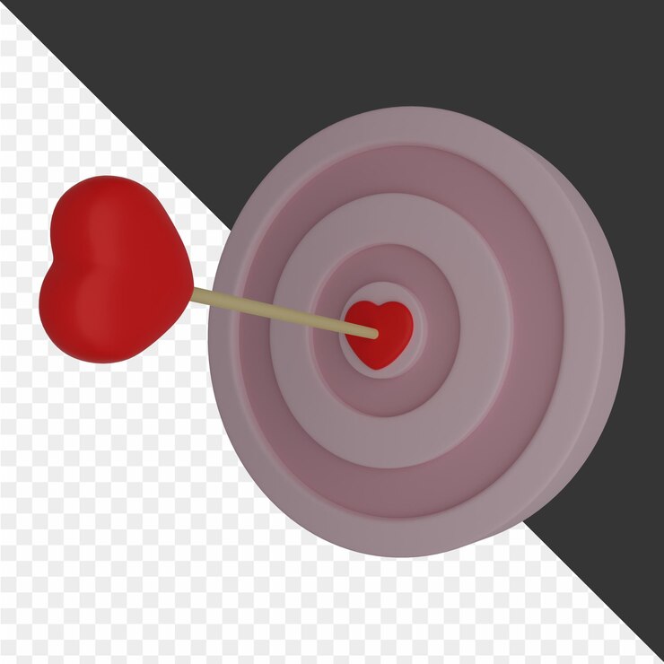 PSD a red heart with a yellow line on the center