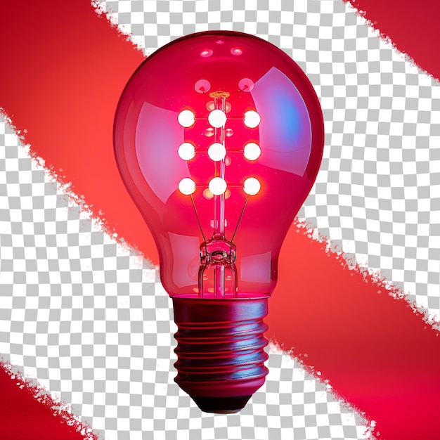 PSD a red light bulb with a red background with a red background