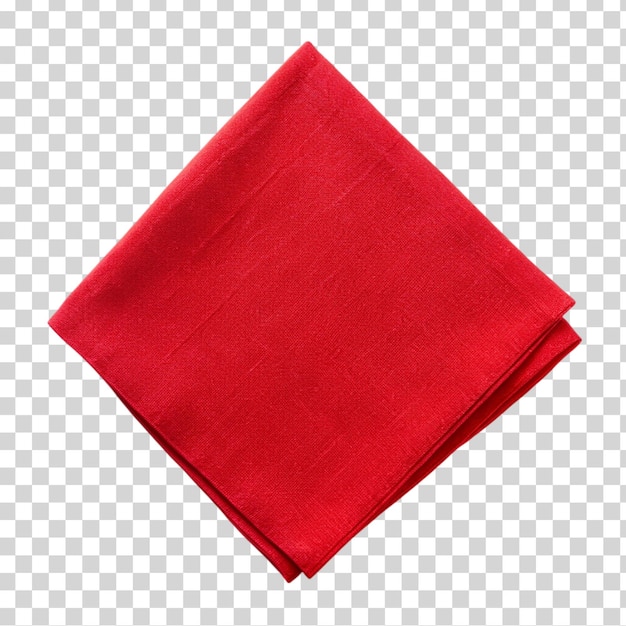 透明な背景の赤いナプキン