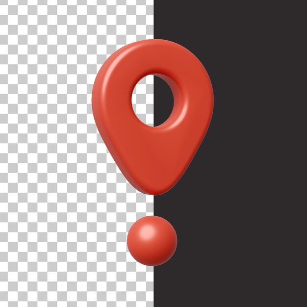 a red pin with a hole in the middle