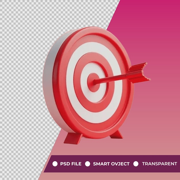 a red target with a red arrow on the bottom