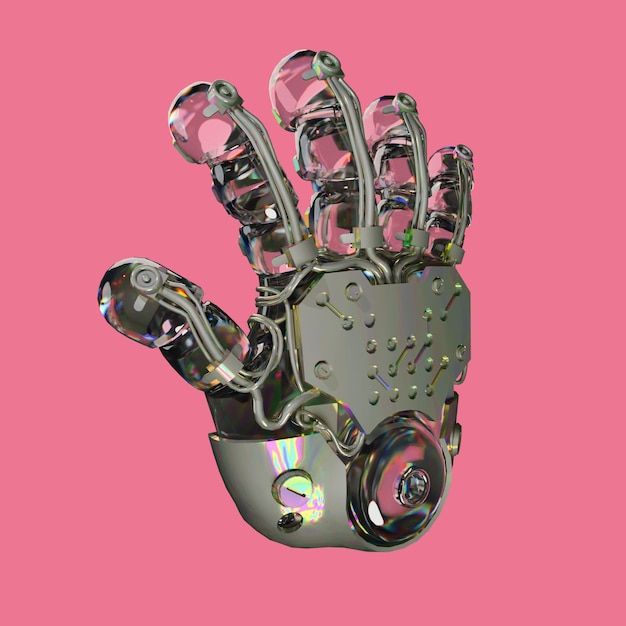 a robot that has a hand that says  robot  on it