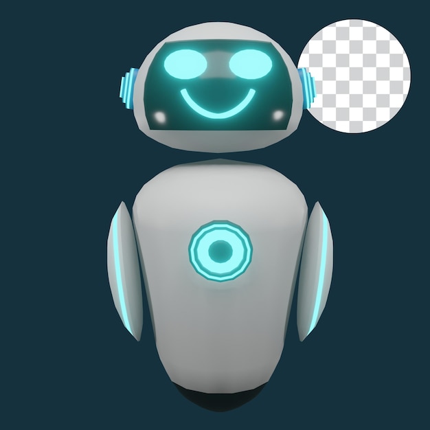 a robot with a smile on his face and a smile on his face