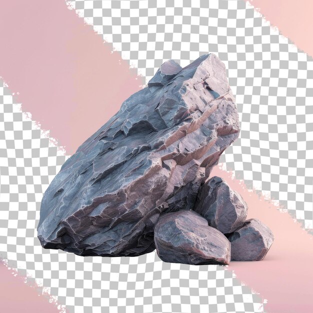 PSD a rock with a pink background and a black and white image of a rock