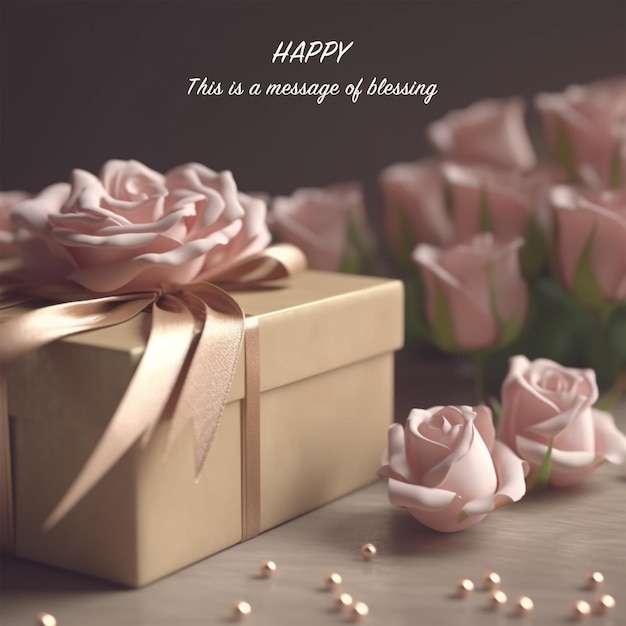 PSD 로맨틱한 선물과 꽃