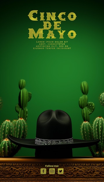 멕시코 패턴 모자와  ⁇ 투스 나무로 장식된 방 인공지능 생성