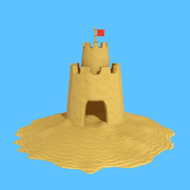 PSD Замок из песка из пляжного песка