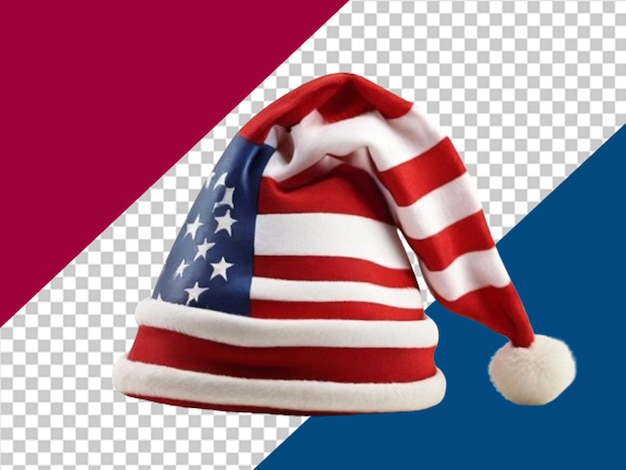 PSD Шапка санта-клауса с американским флагом