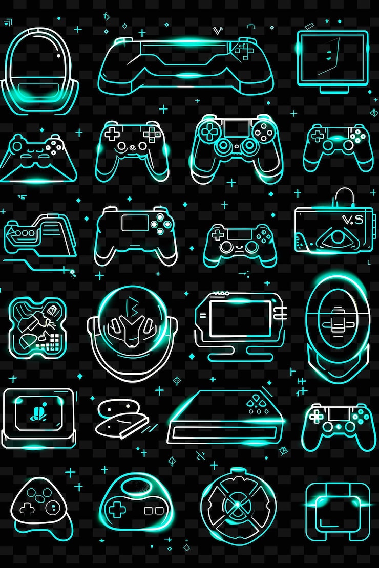PSD a screen with a green and blue pattern of the game controller