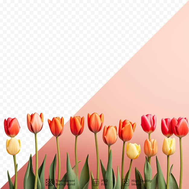 PSD a screen with a picture of a red and yellow tulips.
