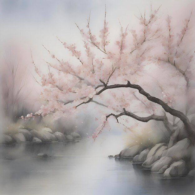 PSD 穏やかな桜の風景
