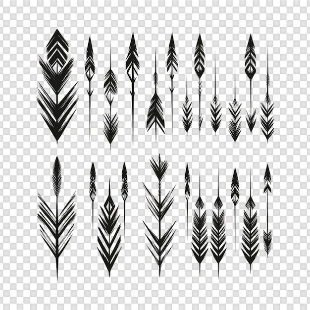 a set of arrows Isolated On Transparent Background