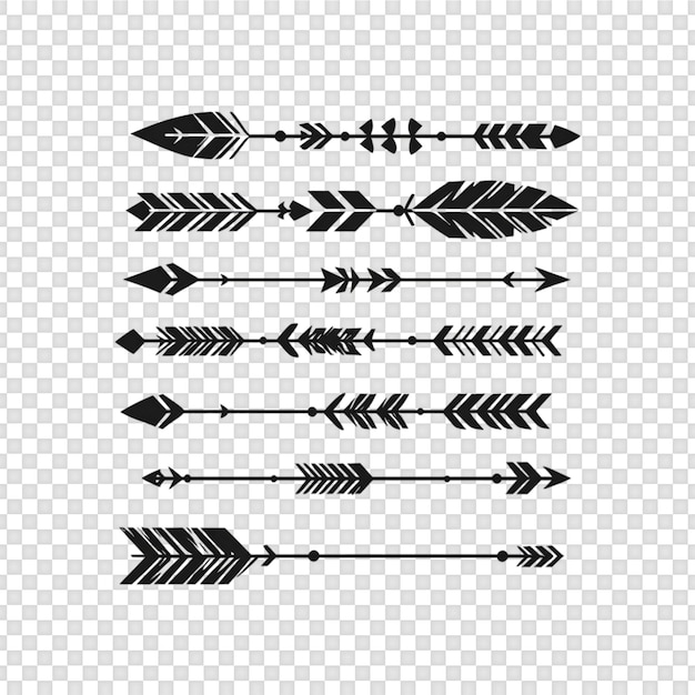 a set of arrows Isolated On Transparent Background