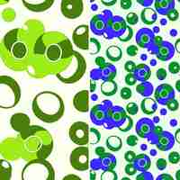 PSD Набор разных цветных кругов с зелеными и синими линиями