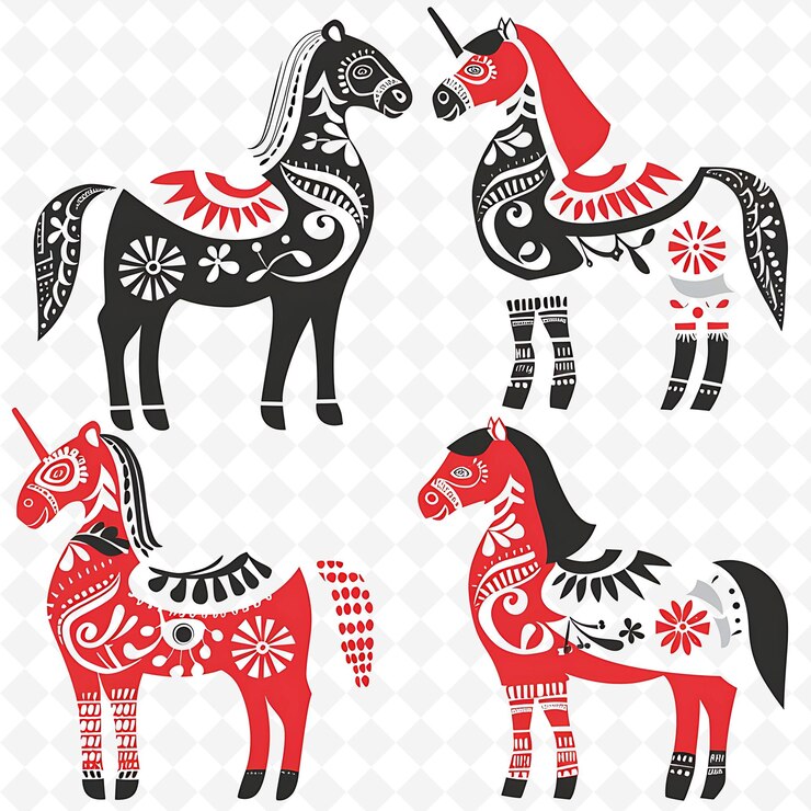 PSD a set of horses with the words quot hija quot on them