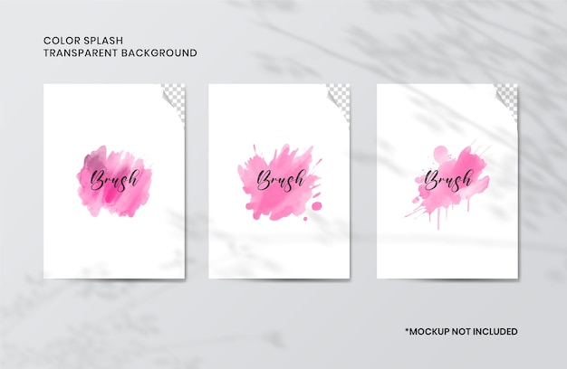 a set of three cards with pink and white flowers