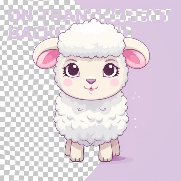 PSD Овца с розовым фоном, на котором написано 