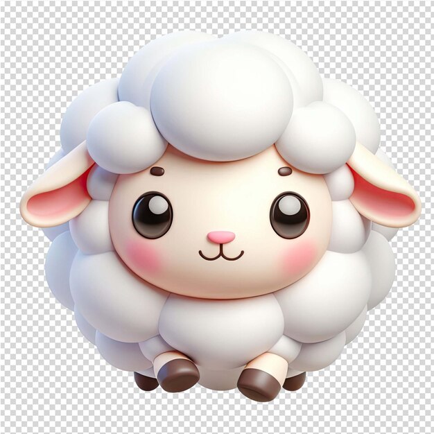PSD Овца с розовым носом и белым лицом и розовым nose
