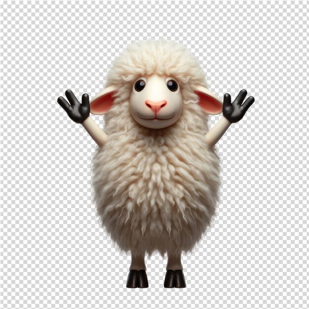 PSD ピンクの鼻と黒い足を持つ羊