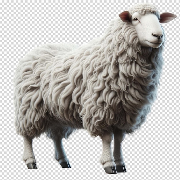 PSD Овца с белым лицом и черным фоном
