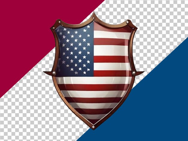 PSD アメリカ国旗がデザインされた盾