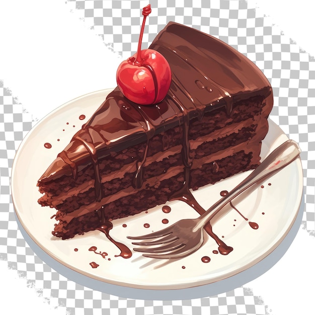 PSD Кусочек торта с вишней на вершине
