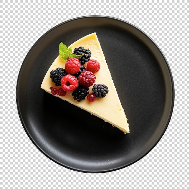 PSD a slice of cheesecake with berries on a plate