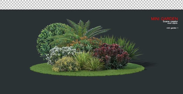 PSD Небольшой сад с множеством кустарников