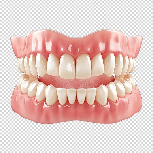 透明な背景に隔離された健康な歯の中の痛い歯 png