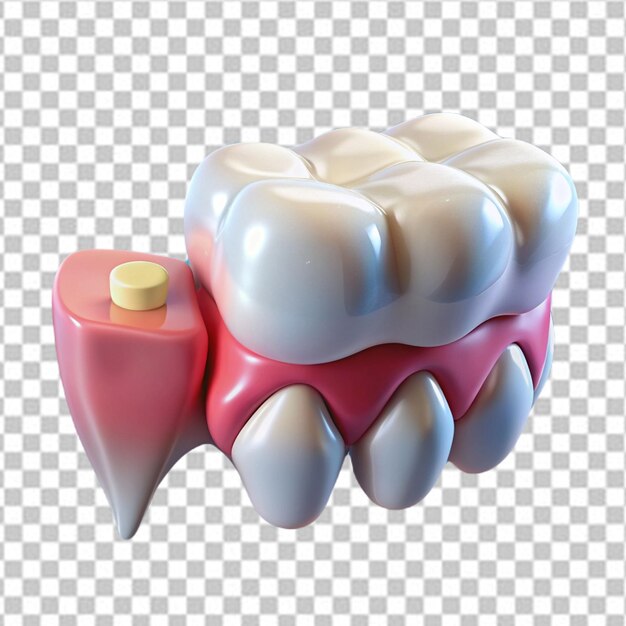 PSD 透明な背景に隔離された健康な歯の中の痛い歯