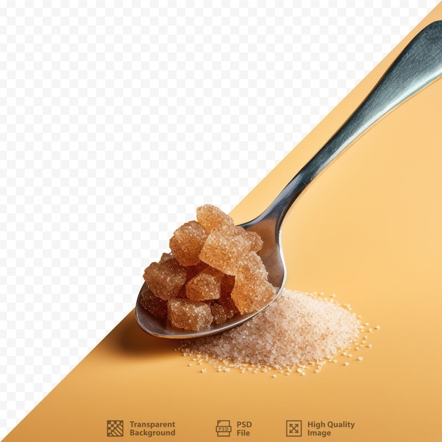 PSD 설탕을 얹은 숟가락과 설탕을 얹은 숟가락.