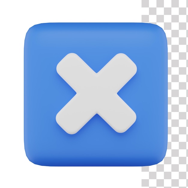 A square icon with a x symbol on it