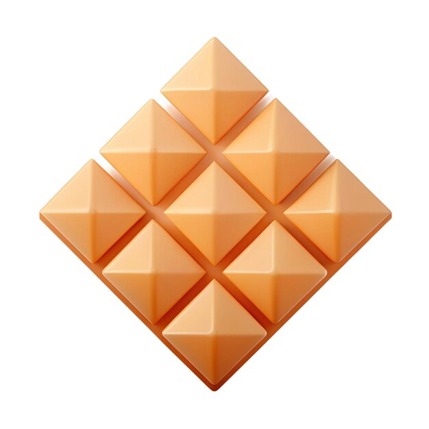a square of orange cubes with a white background