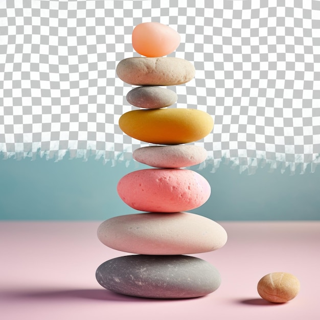 PSD Стопка цветных камней с разными цветами на них