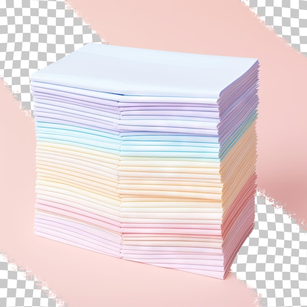 PSD 底に虹色の帯が付いた紙の束。