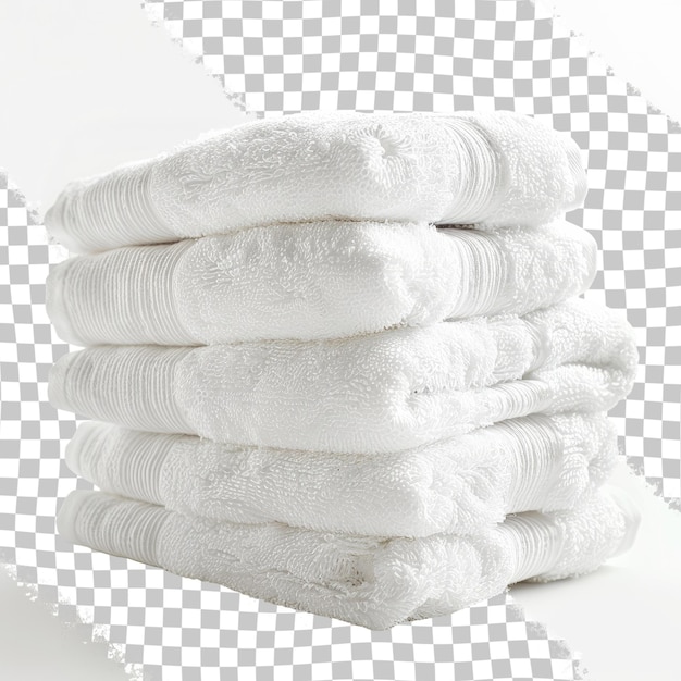 PSD Стопка белых полотенцев со словом внизу