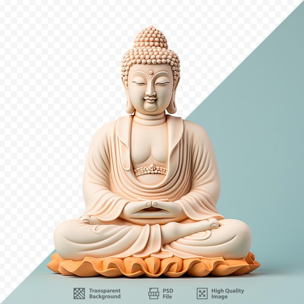 PSD Статуя будды сидит перед изображением будды.