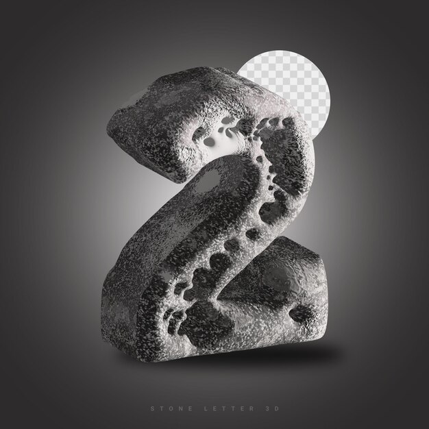 A stone number 2 with a hole in the middle.