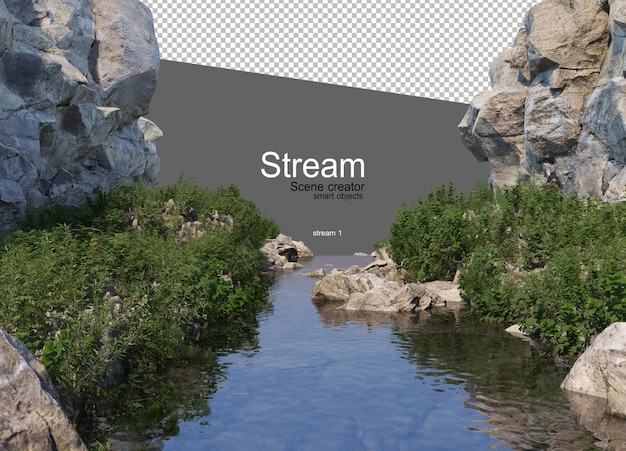 PSD 큰 바위 사이로 흐르는 개울