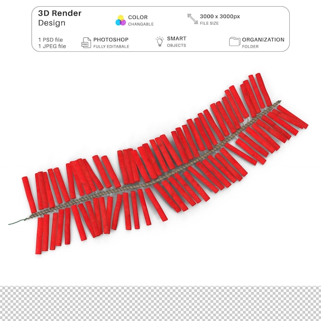 Ряд красных фейерверков 3d-моделирование psd-файл реалистичные фейерверки дивали