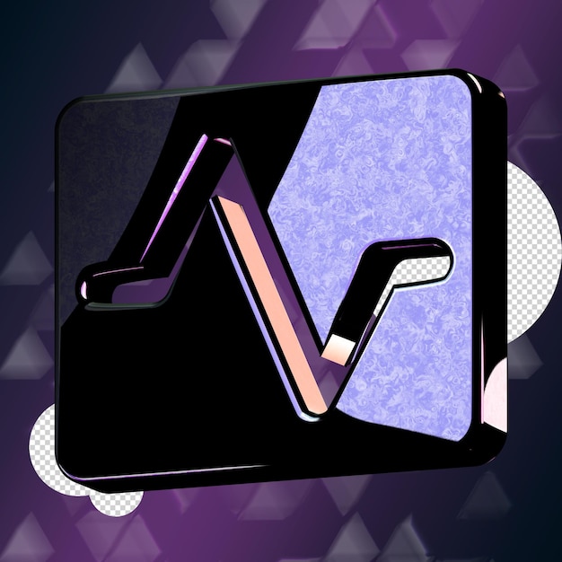 A stunning 3D icon with an elegant space texture perfect for adding sophistication to any project